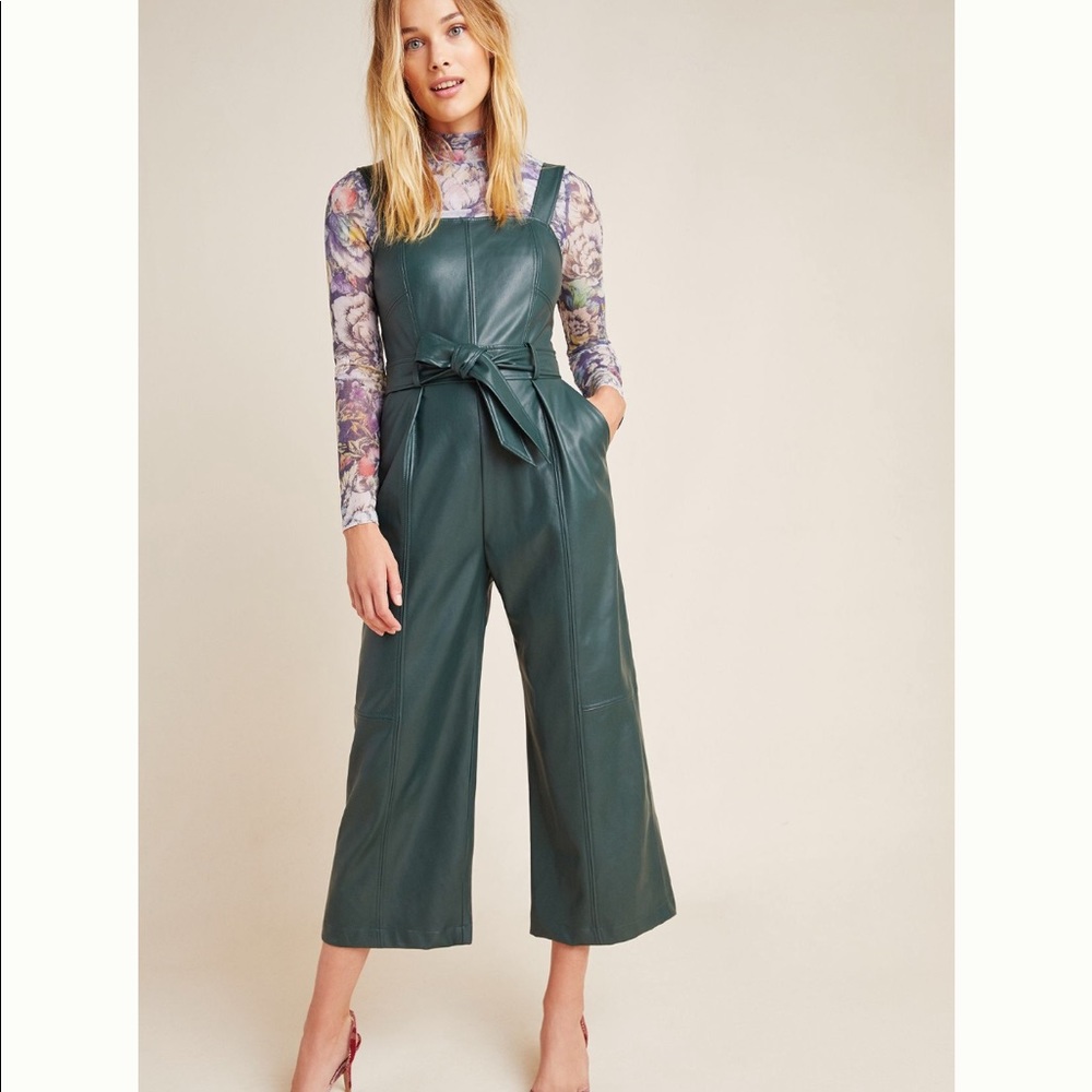 Ahropologie samira faux leather jumpsuit
